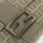 FENDI Zucchino Canvas Mamma Baguette Shoulder Bag Beigeam4994