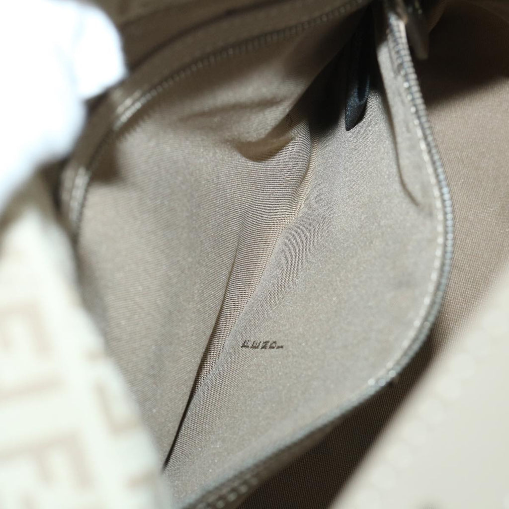 FENDI Zucchino Canvas Mamma Baguette Shoulder Bag Beigeam4994