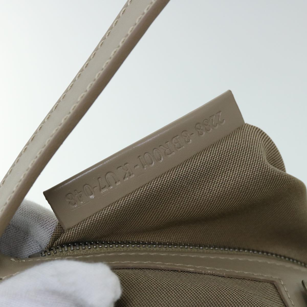 FENDI Zucchino Canvas Mamma Baguette Shoulder Bag Beigeam4994
