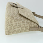 FENDI Zucchino Canvas Mamma Baguette Shoulder Bag Beigeam4994