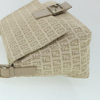 FENDI Zucchino Canvas Mamma Baguette Shoulder Bag Beigeam4994