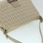 FENDI Zucchino Canvas Mamma Baguette Shoulder Bag Beigeam4994