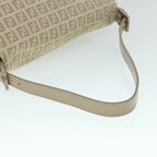 FENDI Zucchino Canvas Mamma Baguette Shoulder Bag Beigeam4994