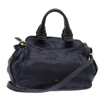 Chloe Porte Epore Shoulder Bag Leather 2way Navy am5000