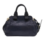 Chloe Porte Epore Shoulder Bag Leather 2way Navy am5000