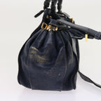 Chloe Porte Epore Shoulder Bag Leather 2way Navy am5000
