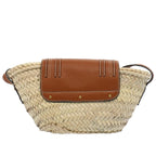 Chloe MARCIE Small Basket Shoulder Bag Raffia Beige am5022