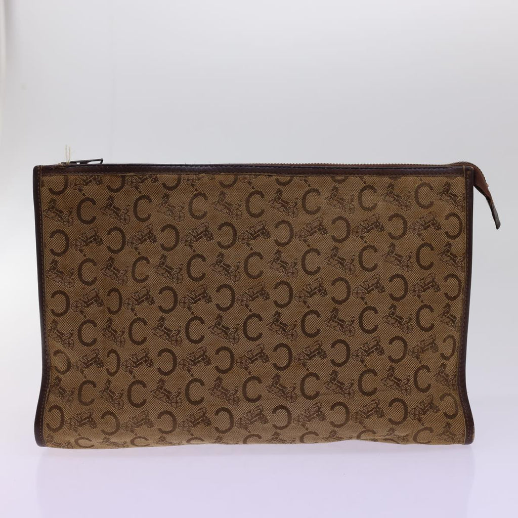 CELINE Shoulder Bag Canvas Leather 3Set Brown Beige  am5026
