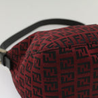 FENDI Zucchino Canvas Mamma Baguette Shoulder Bag Redam5029