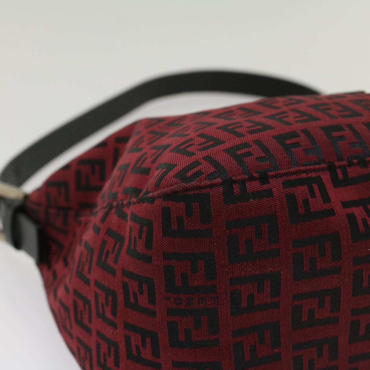 FENDI Zucchino Canvas Mamma Baguette Shoulder Bag Redam5029