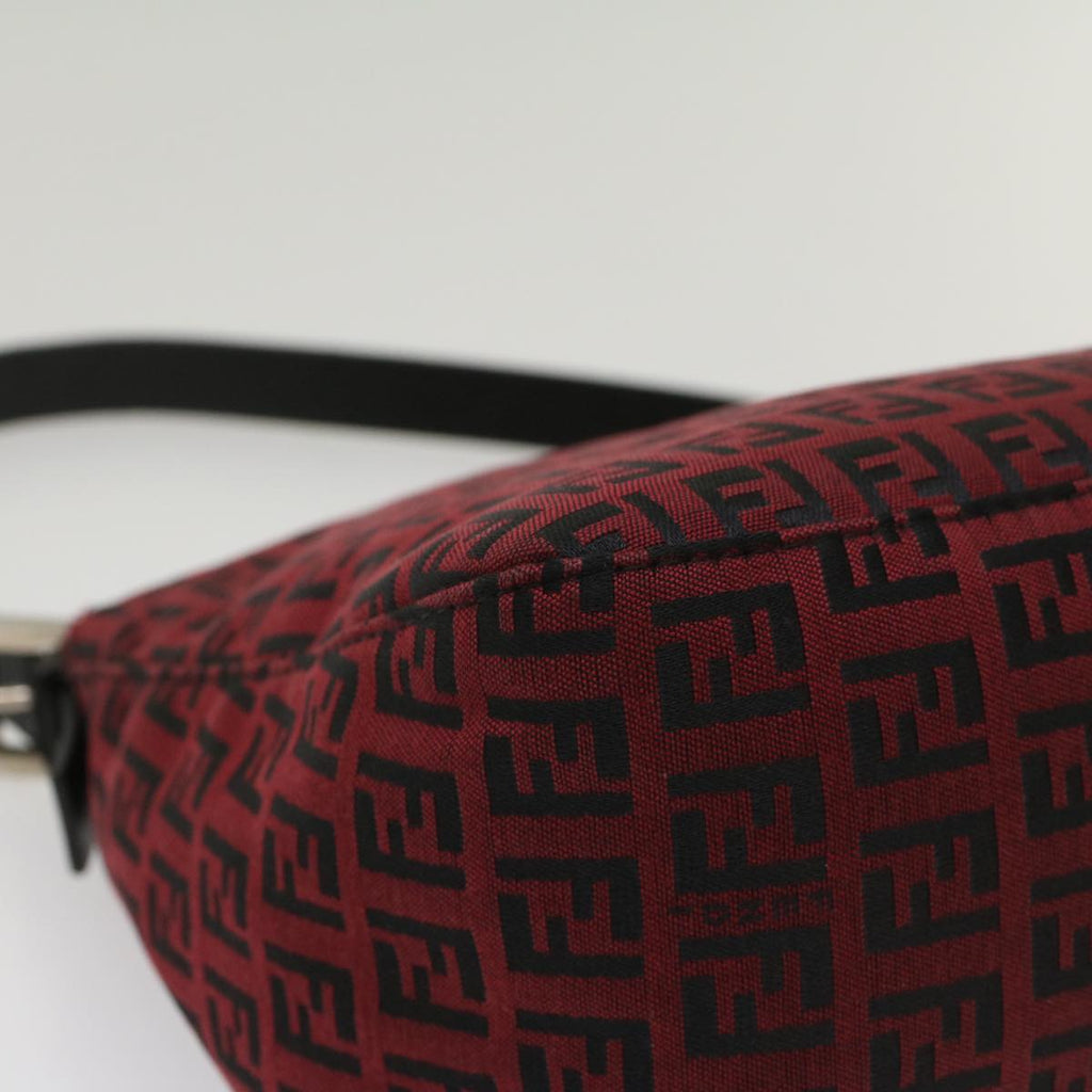 FENDI Zucchino Canvas Mamma Baguette Shoulder Bag Redam5029