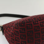 FENDI Zucchino Canvas Mamma Baguette Shoulder Bag Redam5029
