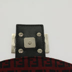 FENDI Zucchino Canvas Mamma Baguette Shoulder Bag Redam5029