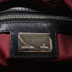 FENDI Zucchino Canvas Mamma Baguette Shoulder Bag Redam5029