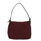 FENDI Zucchino Canvas Mamma Baguette Shoulder Bag Redam5029