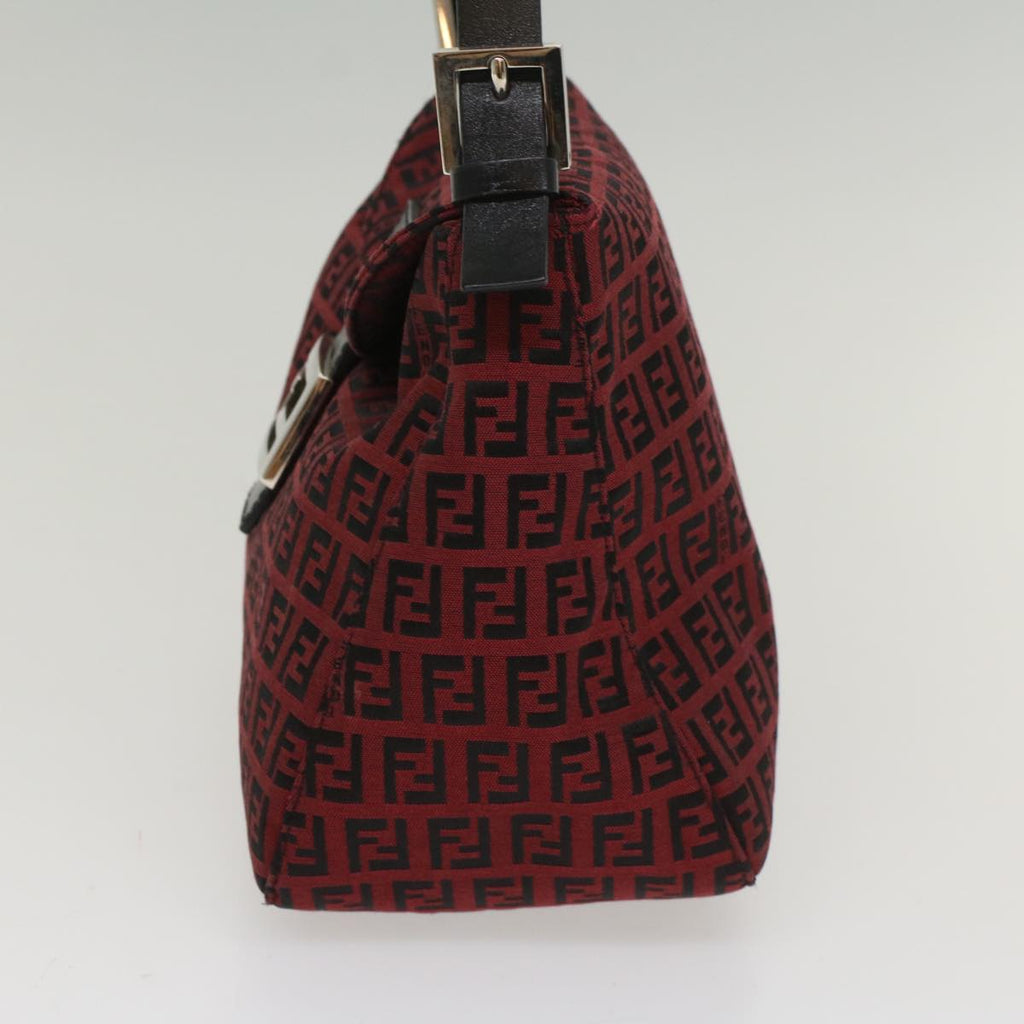 FENDI Zucchino Canvas Mamma Baguette Shoulder Bag Redam5029