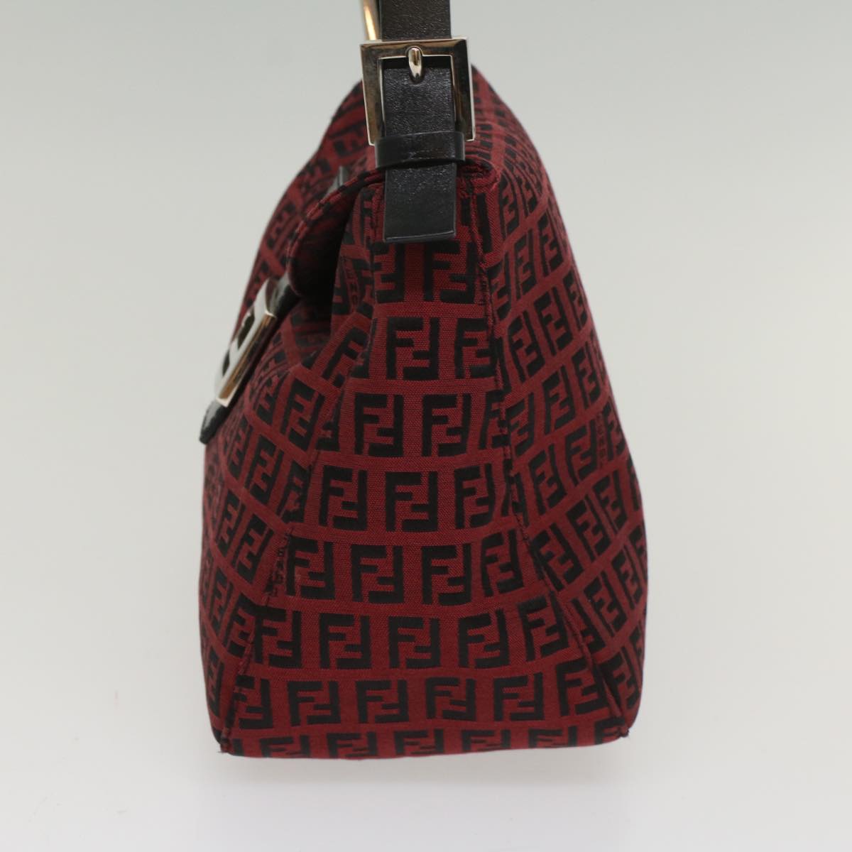 FENDI Zucchino Canvas Mamma Baguette Shoulder Bag Redam5029