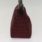 FENDI Zucchino Canvas Mamma Baguette Shoulder Bag Redam5029
