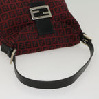 FENDI Zucchino Canvas Mamma Baguette Shoulder Bag Redam5029