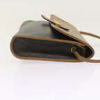 CHRISTIAN DIOR Honeycomb Canvas Shoulder Bag PVC Leather Black Auth am5058