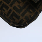 FENDI Zucca Canvas Mamma Baguette Shoulder Bag Black Brownam5065