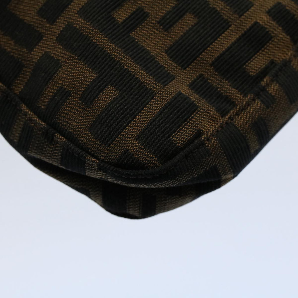 FENDI Zucca Canvas Mamma Baguette Shoulder Bag Black Brownam5065