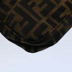 FENDI Zucca Canvas Mamma Baguette Shoulder Bag Black Brownam5065