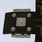 FENDI Zucca Canvas Mamma Baguette Shoulder Bag Black Brownam5065