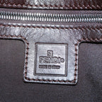 FENDI Zucca Canvas Mamma Baguette Shoulder Bag Black Brownam5065