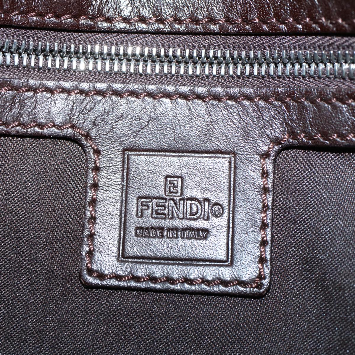 FENDI Zucca Canvas Mamma Baguette Shoulder Bag Black Brownam5065