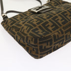 FENDI Zucca Canvas Shoulder Bag Black Brownam5068