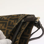 FENDI Zucca Canvas Shoulder Bag Black Brownam5068