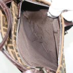 FENDI Zucca Canvas Shoulder Bag Black Brownam5068