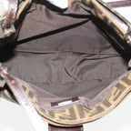 FENDI Zucca Canvas Shoulder Bag Black Brownam5068