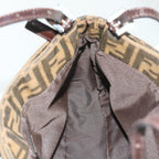 FENDI Zucca Canvas Shoulder Bag Black Brownam5068