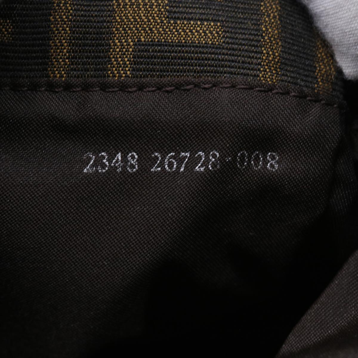 FENDI Zucca Canvas Shoulder Bag Black Brownam5068