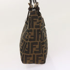 FENDI Zucca Canvas Shoulder Bag Black Brownam5068