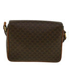 CELINE Macadam Canvas Shoulder Bag PVC Leather Brown  am5170