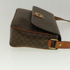 CELINE Macadam Canvas Shoulder Bag PVC Leather Brown  am5170