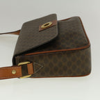 CELINE Macadam Canvas Shoulder Bag PVC Leather Brown  am5170