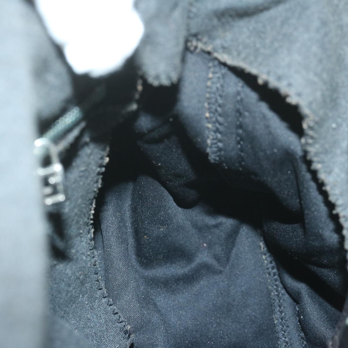 FENDI Mamma Baguette Shoulder Bag cotton Grayam5207