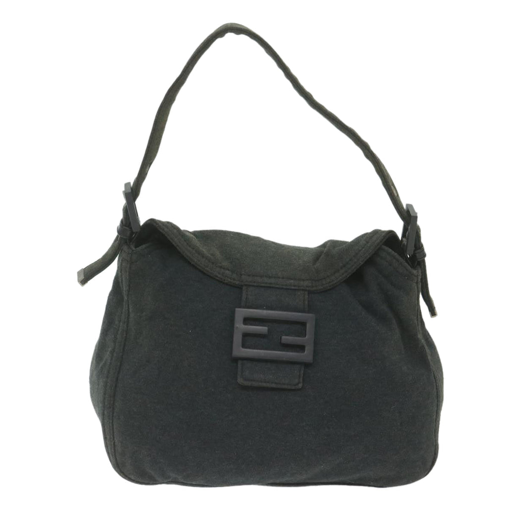 FENDI Mamma Baguette Shoulder Bag cotton Grayam5207