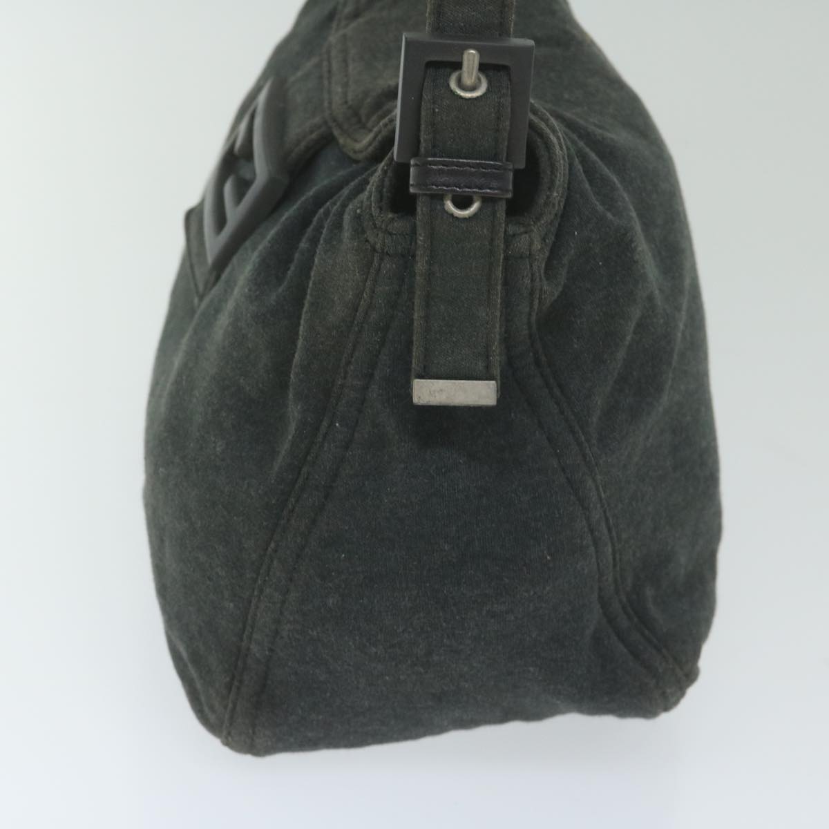 FENDI Mamma Baguette Shoulder Bag cotton Grayam5207