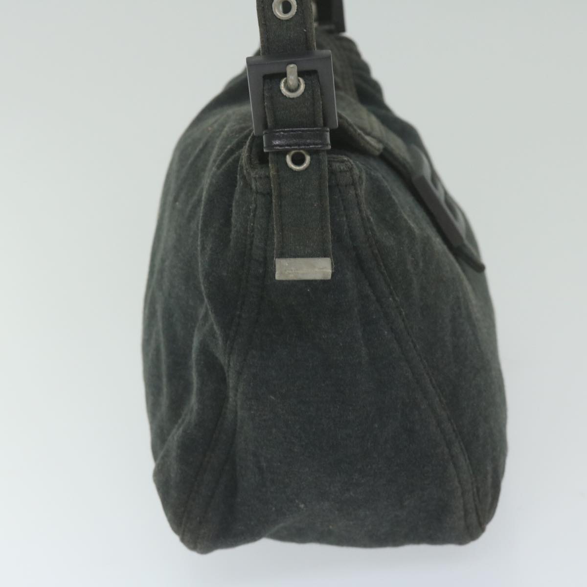 FENDI Mamma Baguette Shoulder Bag cotton Grayam5207