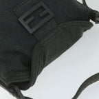 FENDI Mamma Baguette Shoulder Bag cotton Grayam5207