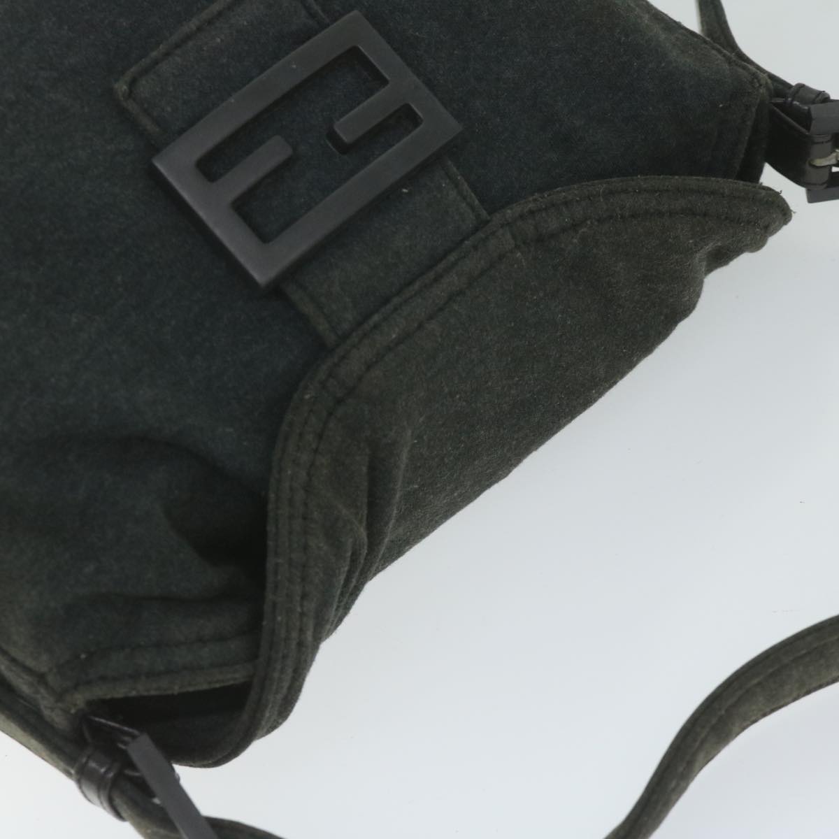 FENDI Mamma Baguette Shoulder Bag cotton Grayam5207