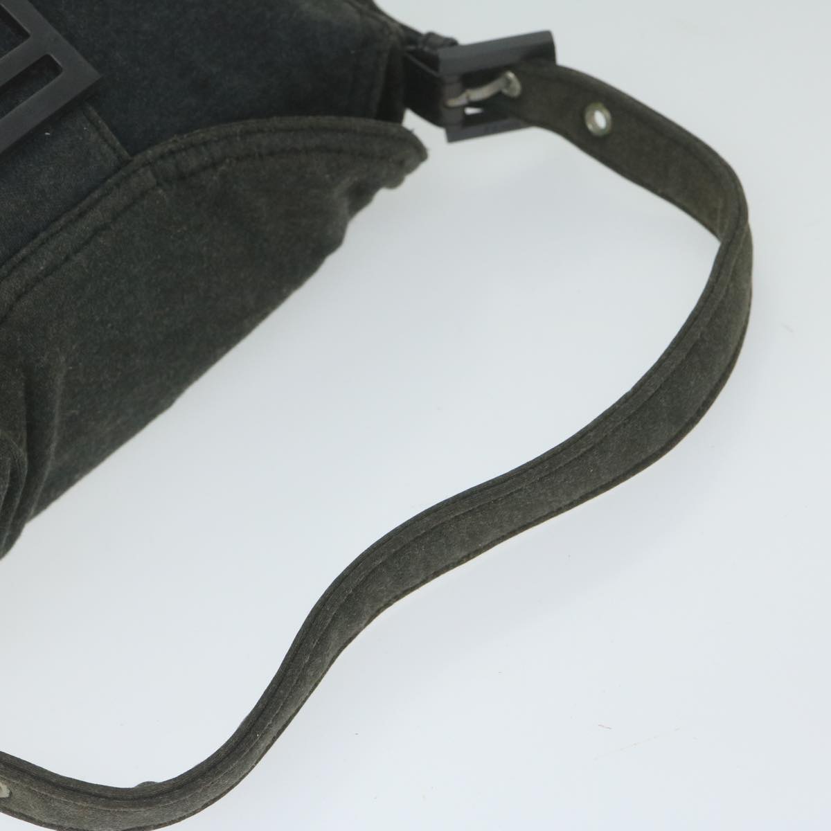 FENDI Mamma Baguette Shoulder Bag cotton Grayam5207