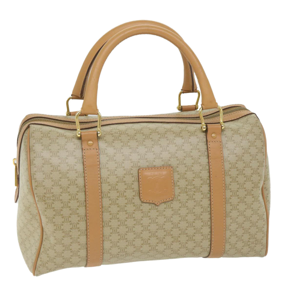 CELINE Macadam Canvas Boston Bag Beige  am5215