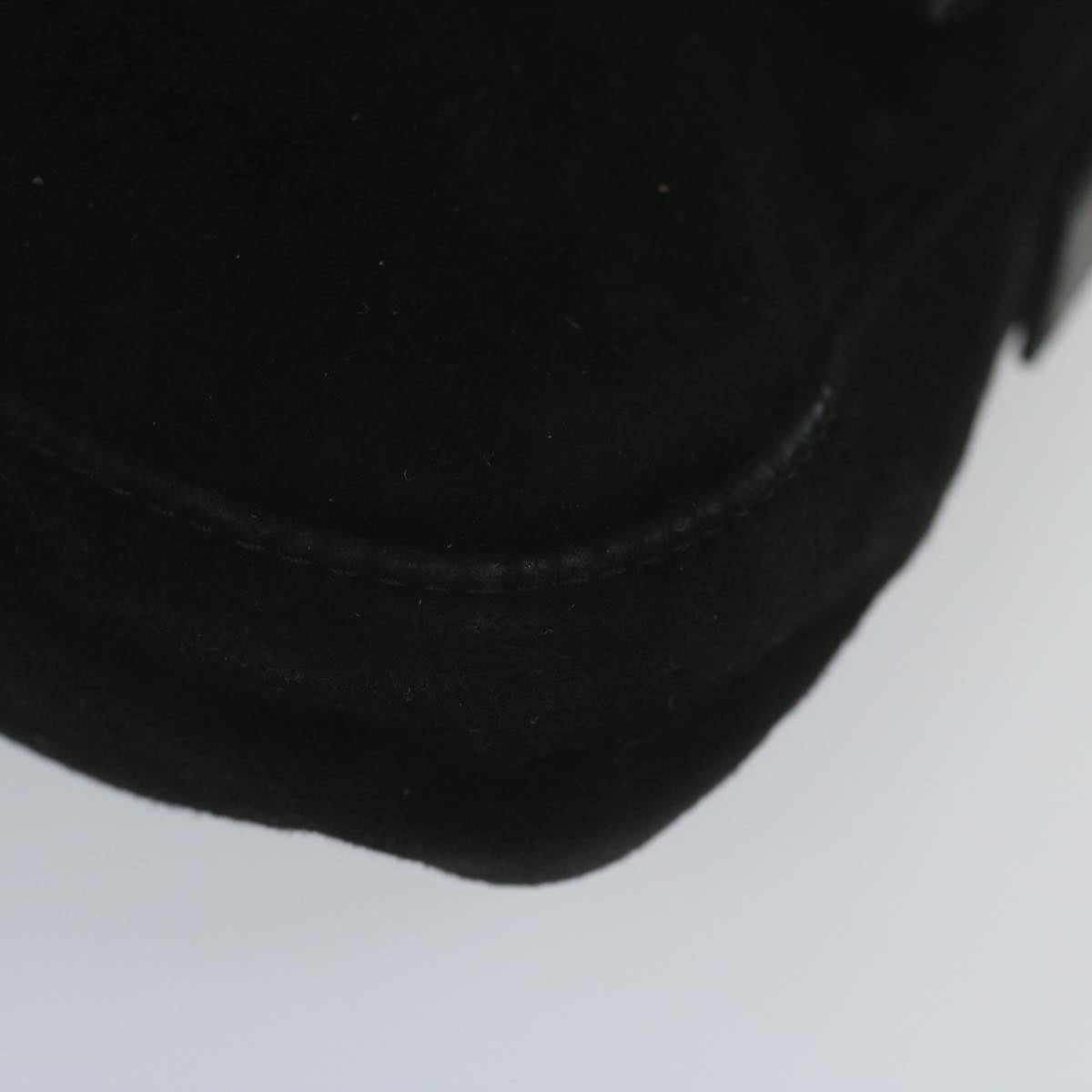 FENDI Mamma Baguette Shoulder Bag Suede Black 2813 26424 009am5239