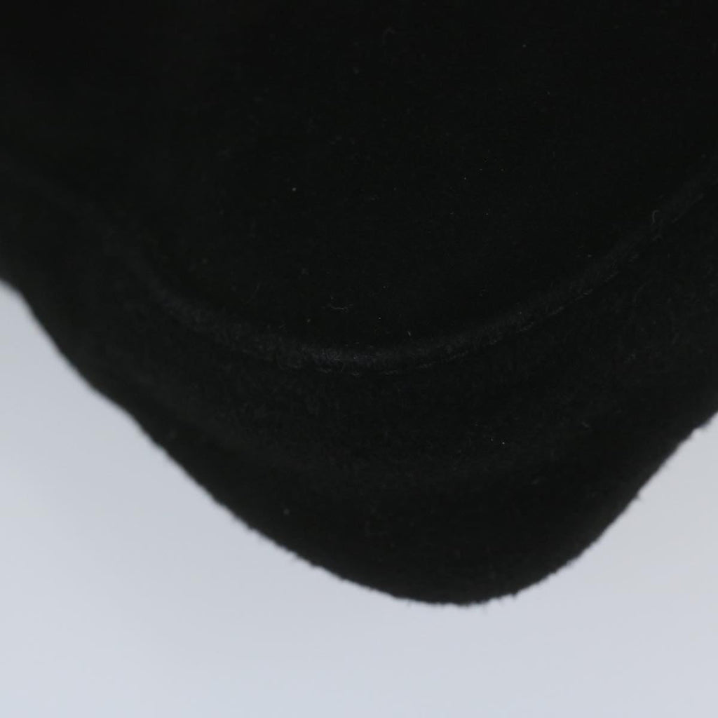 FENDI Mamma Baguette Shoulder Bag Suede Black 2813 26424 009am5239